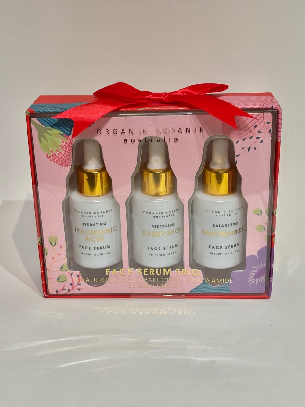 Organik Botanik Australia Face Serum Trio Niacinamide Bakuchiol Hyaluronic Acid